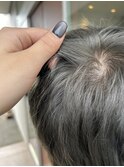 グレーアッシュ×ナチュラルショートメンズカラーダブルカラー