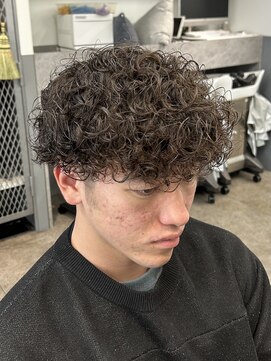 バーバーブロス 長堀店(BARBER BROS) プードルパーマ×刈り上げマッシュ