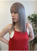 イメチェン/ホワイトブロンド/外ハネボブ/美髪/名駅