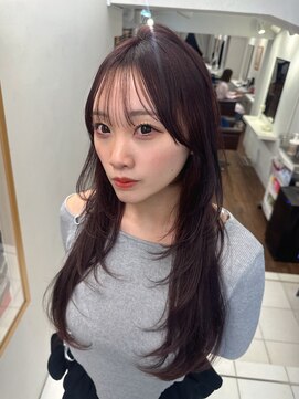 インビテーション(invitation) ピンクラベンダー 青みピンク 夏カラー ロングレイヤーカット