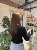 くびレイヤーグレーベージュブラウンオリーブロングミディアム
