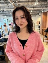 セーヌプラス(CEINE+)&nbsp;【二子玉川】ミディアムレイヤー×スパイラルパーマ/小顔効果