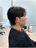 毛流れセンターパート(メンズカット/ダウンパーマ/ナチュラル)