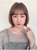 切りっぱなしショートボブ/ココアベージュ/似合わせカットp川口