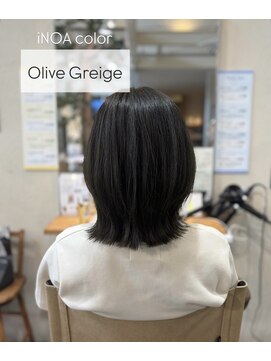 ティーズピーク(ty s peak) 【cut+iNOA color】 くびれボブ  ×  ダークオリーブグレージュ