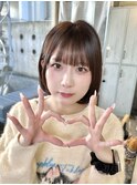 アイドル前髪/巻けるボブ/ブリーチなしベージュ