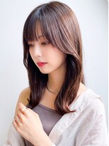 アンジュール(UNJOUR.)&nbsp;髪質改善×外ハネ×ブラウン/20代30代/ブリーチなしカラー