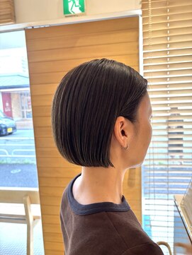 オーガニックエコ 川越(organic+eco) 20代30代/ミニボブ/オリーブベージュ/ブリーチなし/小顔カット