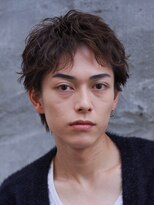 バイフィフス 原宿/表参道(by fifth)&nbsp;原宿メンズショートカットルーズパーマブラウンカラー刈り上げ
