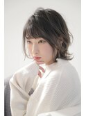 ミルクティベージュバレイヤージュウルフショート