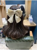 仙台D　ヘアセット 韓国風ヨシンモリ ゆる巻き リボンアレンジ