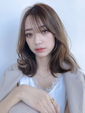 シェル 津山の手店(shel) 韓国風ミディアムレイヤーくびれ外ハネ大人可愛い