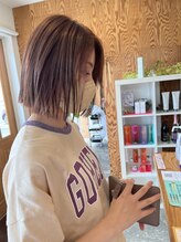ポレン ドレッサーズ(Pollen Dressers)&nbsp;30代40代似合わせカットカラーでカジュ可愛い×切りっぱなしボブ