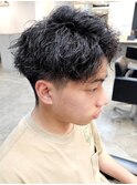 刈り上げショートアップバング波巻きツイストスパイラルパーマ