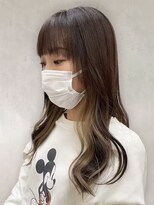 アース 錦糸町店(HAIR&MAKE EARTH) 20代30代大人可愛いイヤリングカラー耳掛けロブヘアー赤み消し