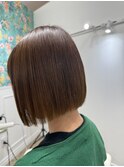 髪質改善　ケアストレート　ミネコラトリートメント　ミニボブ