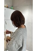 ミディアムヘア/斜めバング/グレージュカラー/デザインカラー
