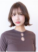 くびれレイヤー切りっぱなしボブ美髪質改善卵型ピンクブラウン