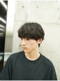 シャドウパーマ無造作パーマセンターパートマッシュヘア毛流れ