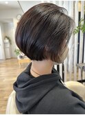 大人可愛い20代30代40代前下がりショートボブ丸みショート◎