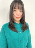 美髪/ワイドバング/レイヤーカット/くすみベージュ/新小岩駅