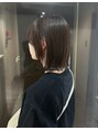 ミュージアム(MUSEUM)&nbsp;オリーブグレージュで透け感ある暗髪☆外はねだけの簡単hair♪