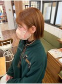 オレンジブラウン_切りっぱなしボブ