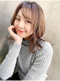アンブレラカラー/こなれミディ/ウェーブパーマ/前髪/錦糸町
