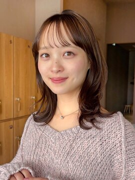 ガーデンヨコハマエスト(GARDEN YOKOHAMA est) ミディアムレイヤーカット　大人ガーリー　似合わせカット　前髪