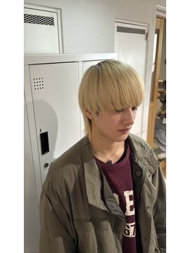 ハク 箕面店(haku.) メンズマッシュウルフ×ブロンドヘア