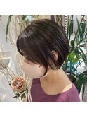 グレージュハイライトの小顔ショート