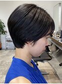 武蔵小杉イルミナカラーマッシュショートミルクティーベージュ