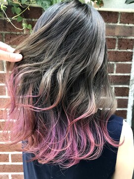 ラフ 原宿(L.a.a.g.f harajuku) ピンクパープル 毛先カラー@原宿