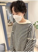 ハンサムショートパーマ小顔くせ毛風パーマ抜け感大人可愛い