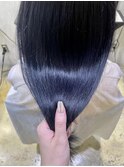 ブリーチなし艶々ブルーブラック