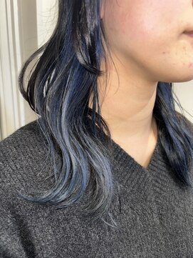 マリン(Marine) 20代30代インナーカラーハイライトネイビーブルー