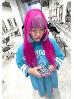 セレーネヘアー キョウト(Selene hair KYOTO) ネオンピンク×水色