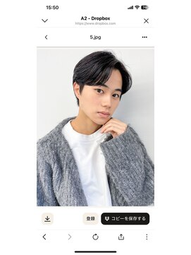 ユキオ オブ ヘアー(YUKIO of Hair) センターパートニュアンスパーマワンカールパーマツーブロック