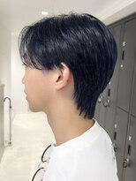 ニュアージュ 表参道 南青山(Nuage’) ブルーブラックカラーNuage'韓国マッシュセンターパートウルフ