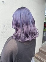 アチーブ ヘア デザイン(achieve hair design)&nbsp;ラベンダーカラーゆるふわみなみウェーブミディ艶感大人可愛い
