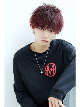 リップス 自由が丘(LIPPS) 無造作質感　ディープレッドマッシュ