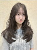韓国風/レイヤー/小顔/前髪カット/髪質改善/グレージュ/透明感