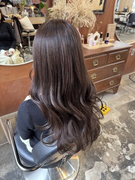 チャプター 問屋町(chapter) 透明感ケアカラーブラウンベージュ顔まわりレイヤーカット韓国