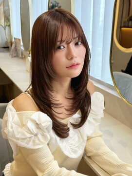 ルームバイシー 新宿(Loom. by Sea) イメチェン×ピンクベージュ[アンブレラカラー/前髪]