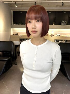 エマノン(EMANON) 福岡天神 ブリーチなしカラー ワインレッド 20代 30代 40代