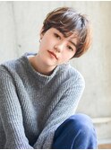 大人かわいい マニッシュショート ネイビーカラー フレンチボブ