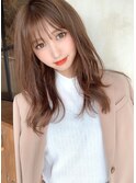 小頭レイヤーヘア（デザインカラーローライト厚めバング