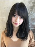ブルベ冬★暗髪愛されセミロング