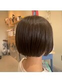 【大人可愛い】ぱつっとボブ　切りっぱなしボブ　ミニボブ　ボブ