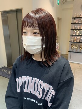 アヴァンスアンス 広島袋町店(AVANCE.ens) red brown×切りっぱなし